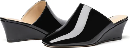 Vista 6 de MODENCOCO Zapatos de tacón bajo con cuña para mujer, cómodos zapatos de tacón bajo con cuña y puntera cuadrada de 2 pulgadas