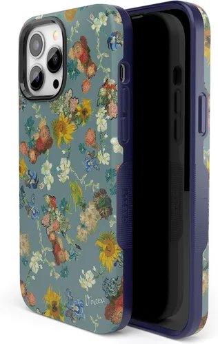 Vista 4 de Casely Funda para iPhone 13 Pro Flores de Van Gogh 50 aniversario Compatible con MagSafe Funda de teléfono iPhone 13 Pro