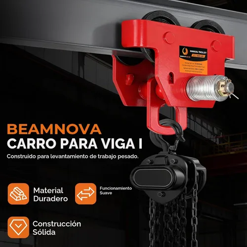 Vista 2 de BEAMNOVA - Carrito manual de 3 toneladas para brida de 3.66" a 8.46", anillo