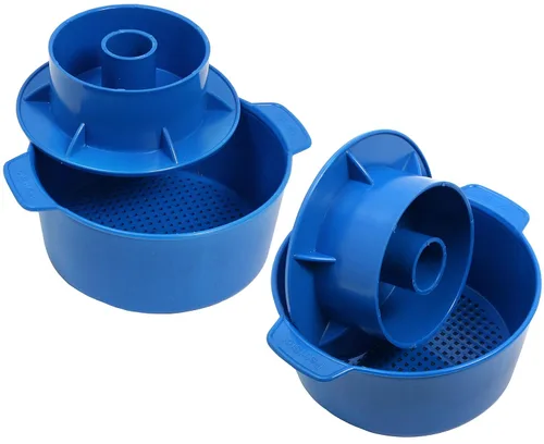 Vista 7 de Kit de fabricación de queso, 2 piezas de molde de queso con pistón seguidor azul y gasa de algodón, cesta para queso, molde para queso