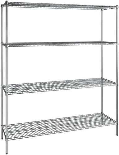 Vista 293 de Kit de 4 estantes de epoxi verde NSF de 21 x 72 pulgadas con postes de 86 pulgadas, estantería de almacenamiento resistente, kit de estantería