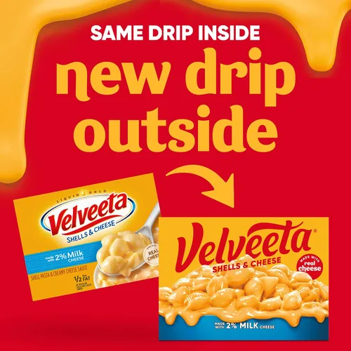 Vista 4 de Velveeta Shells & Cheese - Velveta Caracoles y Queso - Pasta de caracoles con salsa de queso y 2% de leche y queso (caja de 12 oz)
