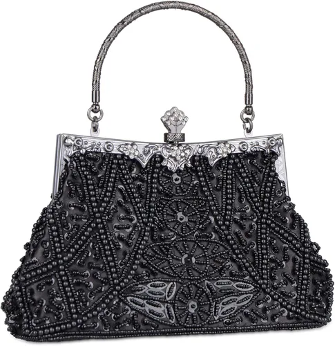 Vista 2 de Baglamor Bolso de estilo vintage de moda con cuentas de lentejuelas bolso de noche de boda bolso de fiesta de diamantes de imitación bolso
