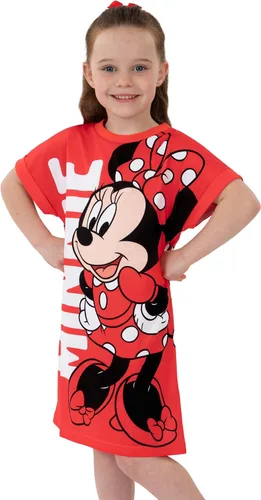 Vista 4 de Disney Camisón de Minnie Mouse para niñas, camisón de Minnie Mouse para niñas, con lunares, ropa de dormir para el verano