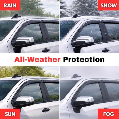 Vista 6 de KPY Protector de lluvia compatible con Toyota RAV4 1996-2000 (4 puertas), 4PC Visera de ventana Deflectores de ventilación de ventana lateral