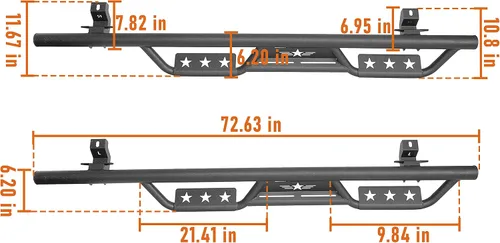 Vista 9 de u-Box JLU - Estribo Nerf - Barras laterales compatibles con Jeep Wrangler JL Unlimited 2018-2026 de 4 puertas
