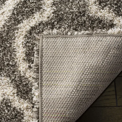 Vista 4 de SAFAVIEH Hudson Shag Collection - Alfombra decorativa de 2 x 3 pies, diseño marroquí, color gris y marfil, no desprende pelusa y de fácil cuidado, 2