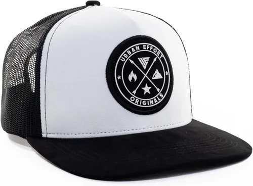 Vista 5 de Urban Effort Gorra trasera de malla, para hombres y mujeres, gorra de béisbol de 5 paneles, gran cierre a presión para caza y senderismo