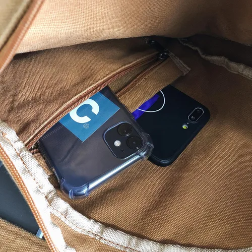 Vista 4 de Bolso cruzado de lona para mujeres y hombres, bolsa de viaje casual, senderismo, pecho pequeño, bolso de hombro al aire libre