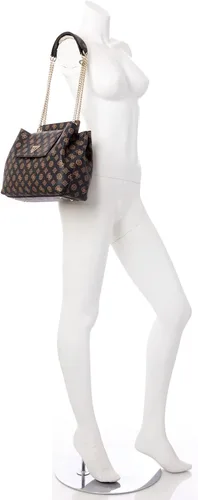 Vista 4 de GUESS Nichel Logo Satchel Bolsa de mano y cartera Set - NaturalRojo