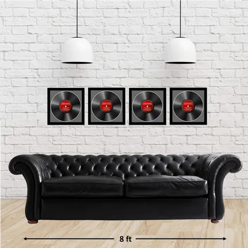 Vista 4 de Creative Picture Frames 4Pk-Lp12.5X12.5Bk-B Lp - Marco para álbum de vinilo con paspartú negro, inserto de disco Lp, vidrio y colgador de pared