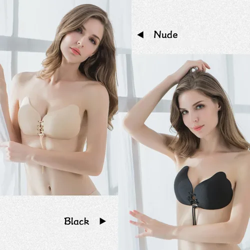 Vista 7 de GTETKDE Sujetador sin tirantes sin espalda con realce invisible reutilizable autoadhesivo invisible para vestido de espalda