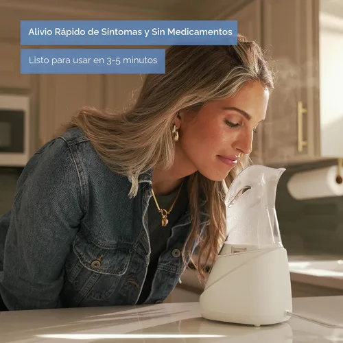 Vista 4 de Beurer Inhalador de vapor SI30 para congestión sinusal y alergias, sin medicamentos, configuración rápida de 3 a 5 minutos, ultra silencioso
