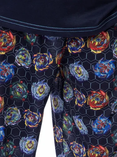 Vista 4 de INTIMO Beyblade Burst - Conjunto de pijama raglán para dormir con camiseta giratoria para niño