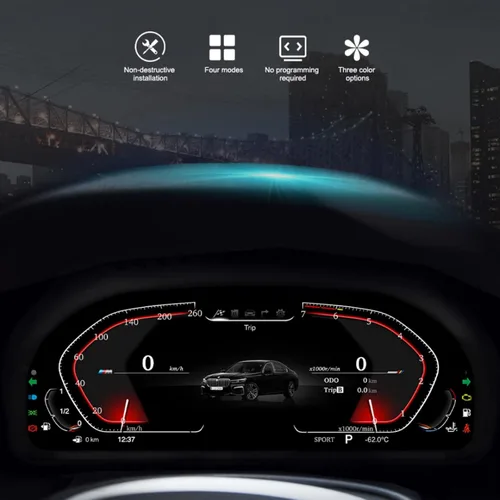 Vista 2 de Velocímetro original de datos del vehículo digital para BMW 1 serie 3 X1, Plug and Play Full LCD de 12.3 pulgadas pantalla de cabina digital Dash X1