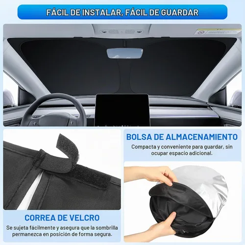 Vista 4 de INSAUTO Accesorios para parasol de parabrisas de ajuste personalizado para Acura RDX 2019-2026, parasol plegable para ventana delantera, reflector