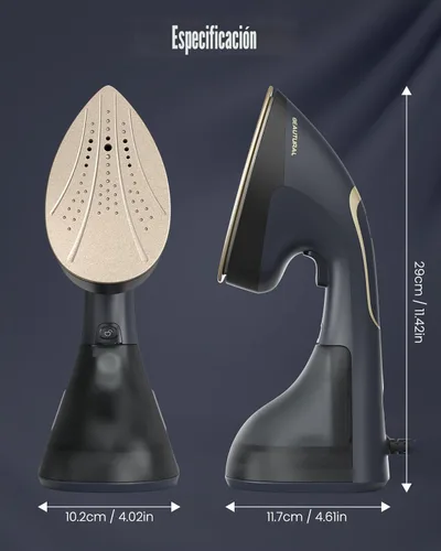 Vista 7 de BEAUTURAL Vaporizador para ropa, vapor y plancha 2 en 1, potente removedor de arrugas de tela portátil de 1200 W con vapor de ráfaga, placa térmica