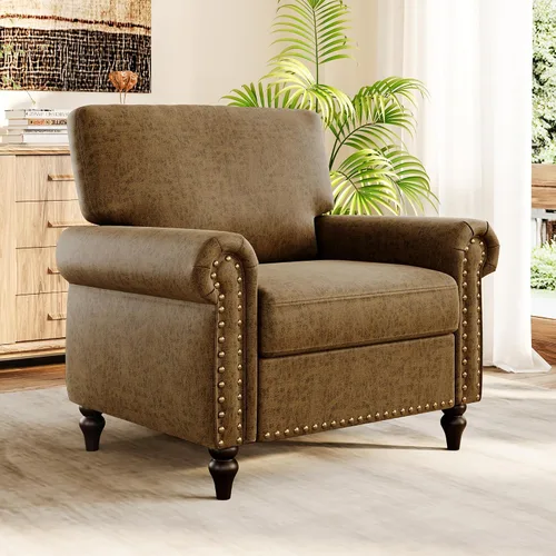Vista 17 de Silla giratoria decorativa, moderna tapizada con brazo curvado, tela de terciopelo, cómoda silla de lectura con base de madera maciza para sala
