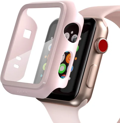 Vista 8 de pzoz Funda compatible con Apple Watch Series 2 / Series 3 con protector de pantalla de 1.654 pulgadas, accesorios delgado, cobertura completa