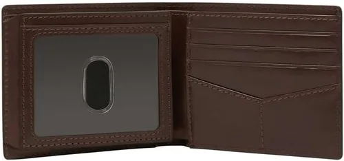 Vista 8 de Fossil Derrick - Cartera plegable de piel con bloqueo RFID y ventana de identificación abatible para hombre