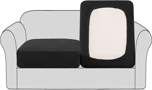 Vista 44 de H.VERSAILTEX - Fundas elásticas para cojín de sofá individual, fundas de asiento para silla de sofá, protector de cojín con tejido jacquard de sarga