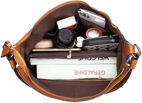 Vista 5 de Merlybell Bolso Hobo para mujer, bolso bandolera grande para mujer