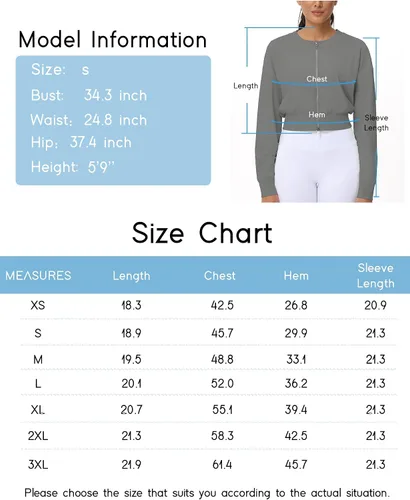 Vista 7 de THE GYM PEOPLE Chaquetas cortas para mujer, con cremallera completa, manga larga, acanaladas, sudaderas de entrenamiento, ligeras, casuales