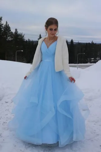 Vista 7 de ZSHAOLHYJYZS Vestidos de graduación de tul con purpurina 2024 con tirantes delgados, vestido de baile para mujer, vestidos largos de regreso a casa