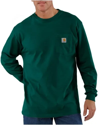 Vista 31 de Carhartt Camiseta de trabajo de manga larga con bolsillo para hombre Negro