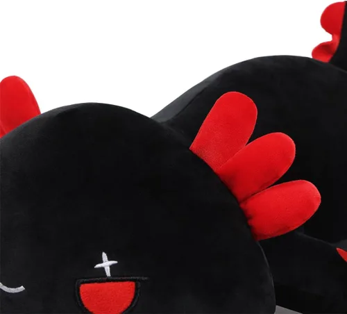 Vista 4 de SNOWOLF Almohada de Peluche de Ajolote Negro Lindo y Suave Animal de Peluche Axolotl Juguete de Peluche Kawaii Gran Regalo para Niños, 12