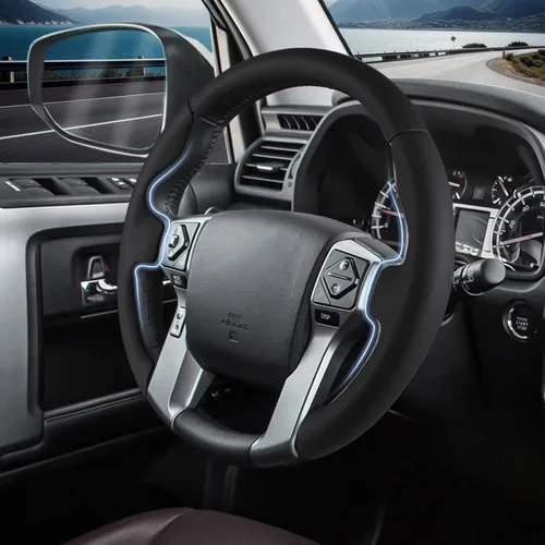 Vista 2 de Funda de volante para Toyota Tacoma 4Runner Tundra Sequoia Accesorios Para Tacoma 2012-2023, 4Runner 2010-2024, Tundra 2014-2021, Sequoia