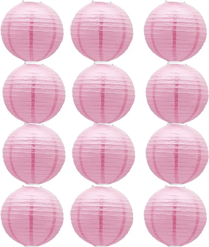 Vista 52 de Linternas de papel doradas chinas, japonesas, colgantes, redondas, para decoración de fiesta de Año Nuevo y Año Nuevo Lunar (12 unidades)