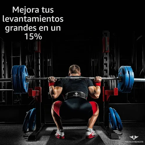 Vista 7 de Vikingstrength Cinturón de levantamiento de pesas de alta calidad con correas de elevación, cinturón de levantamiento de pesas para gimnasio
