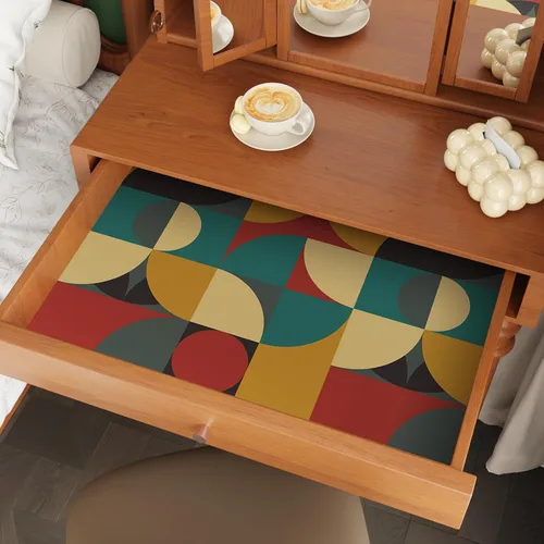 Vista 3 de CRE8TIVE Papel tapiz geométrico para despegar y pegar para dormitorio, baño, 12 x 118 pulgadas, papel tapiz artístico abstracto geométrico