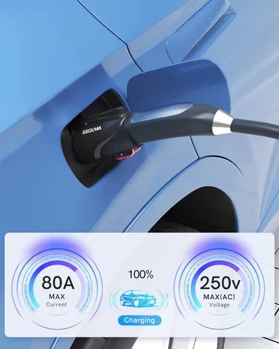 Vista 4 de Adaptador NACS a J1772, adaptador de carga de EV J1772 máximo de 80 amperios 250 V J1772 para cargador Tesla, compatible con conector de pared