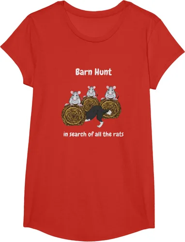 Vista 37 de Funny Barn Hunt - En busca de las ratas con Border Collie Camiseta, Negro