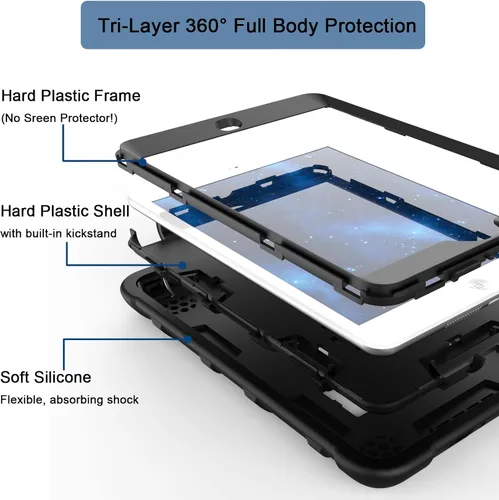 Vista 4 de TIMISM Funda para iPad mini, iPad mini 2, funda para iPad mini 3 con soporte resistente, 3 en 1, resistente a prueba de golpes, híbrida de tres #04