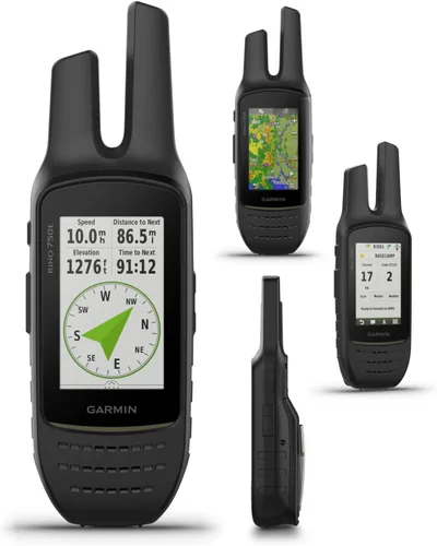 Vista 4 de Garmin Rino 750t Radio Navigator bidireccional con mapeo Topo con paquete Wearable4U E-Bank, 2.6 x 7.9 x 1.6 pulgadas