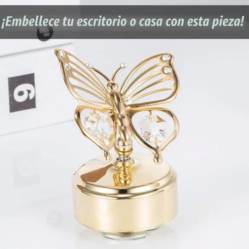 Vista 8 de Matashi - Caja de música chapada en oro de 24 quilates, con cristales
