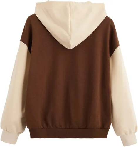 Vista 2 de SOLY HUX Sudadera de manga larga con capucha y bloques de color para niña