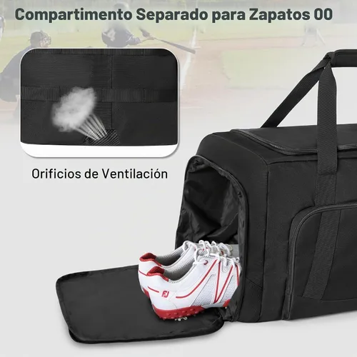 Vista 4 de GOBUROS - Bolsa de béisbol con soporte para murciélagos, bolsa de equipo de receptores para sóftbol