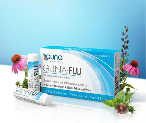 Vista 7 de GUNA -Llu para el alivio de los síntomas similares a la gripe, dolores corporales, dolor de cabeza, fiebre, escalofríos y fatiga 6 tubos