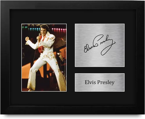 Vista 8 de HWC Trading Regalos de Elvis Presley USL con autógrafo impreso y firmado para fanáticos de recuerdos musicales - Tamaño carta de EE. UU