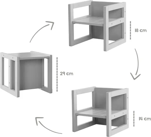 Vista 5 de Roba -Kids Country-Farmhouse: Silla infantil gris para niños
