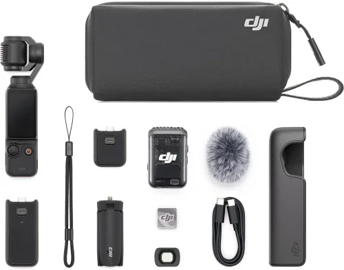Vista 5 de DJI Osmo Pocket 3 Creator Combo, CMOS de 1 pulgada, resolución 4K/cámara de vlog de 120 fps, paquete de estabilización de 3 ejes + accesorios que