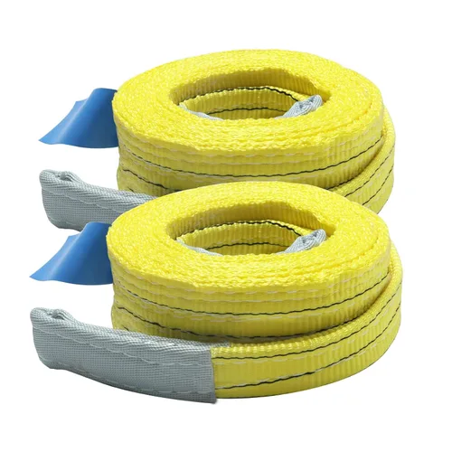 Vista 10 de Paquete de 2 eslingas de elevación industrial de 3"×6.5 pies, eslinga de poliéster resistente de 6600 libras, factor de seguridad 5:1, eslinga