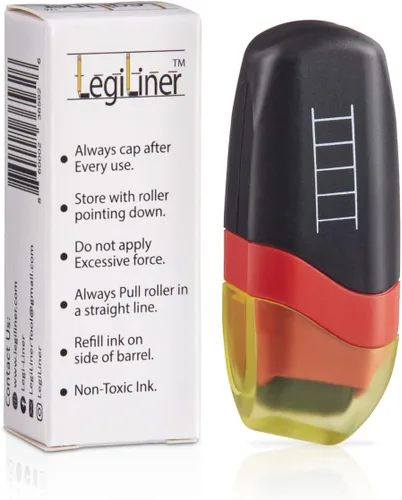Vista 2 de LEGILINER Sello para profesor de cuadrados pequeños (negro) - Patrón de tinta rodante para escritura a mano, matemáticas, fracciones, gráficos. Uso
