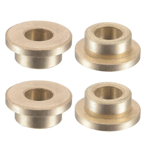 Vista 16 de uxcell Flange Sleeve Bearings 4mm Bore 8mm OD 4mm Length 12mm Flange Dia 2mm Flange Thickness Sintered Bronze Self-Lubricating Bushing 4pcs