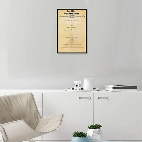Vista 4 de Los 10 Mandamientos En Español Para Pared Versículo de la Biblia Arte de Pared Escritura Bíblica 10 Mandamientos Lienzo Pintura Religiosa Sala