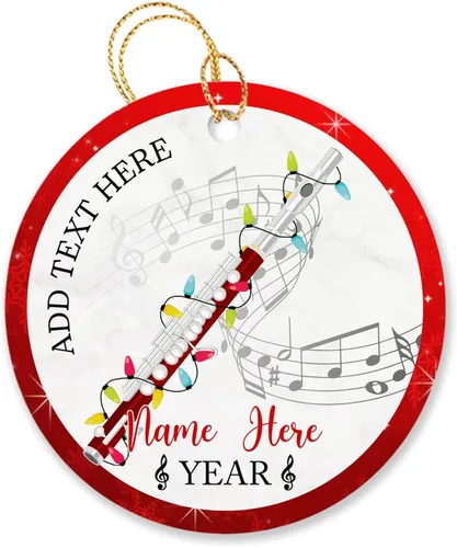 Vista 18 de Adorno de Navidad personalizado de acordeonista que toca acordeón, nombre personalizado y año, adorno de Navidad para acordeonista, instrumento